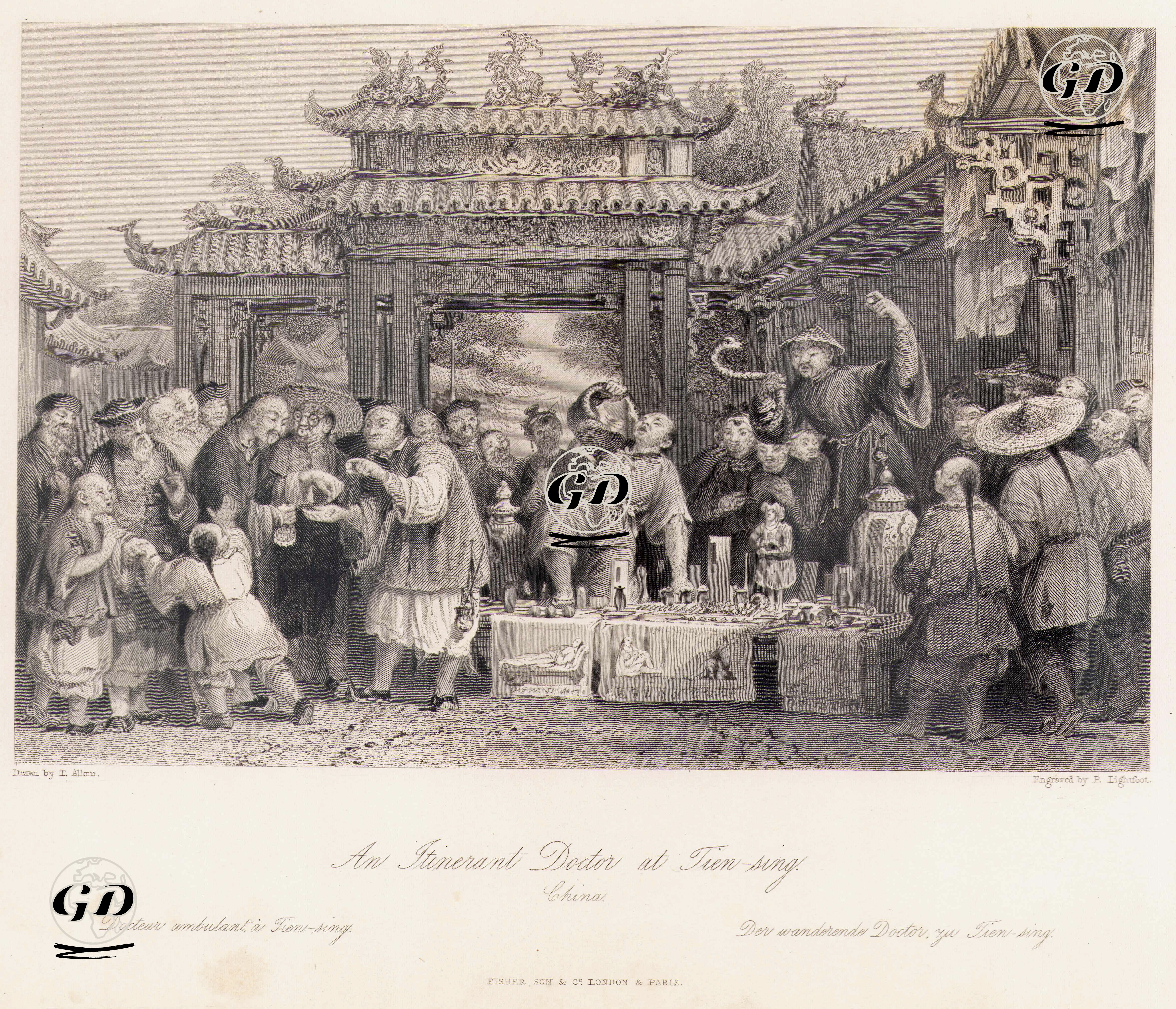 Çin'de Tien Sing'deki Seyyar Doktor Veya İlaç Satıcısı - Thomas Allom (1804-1872) - 1848