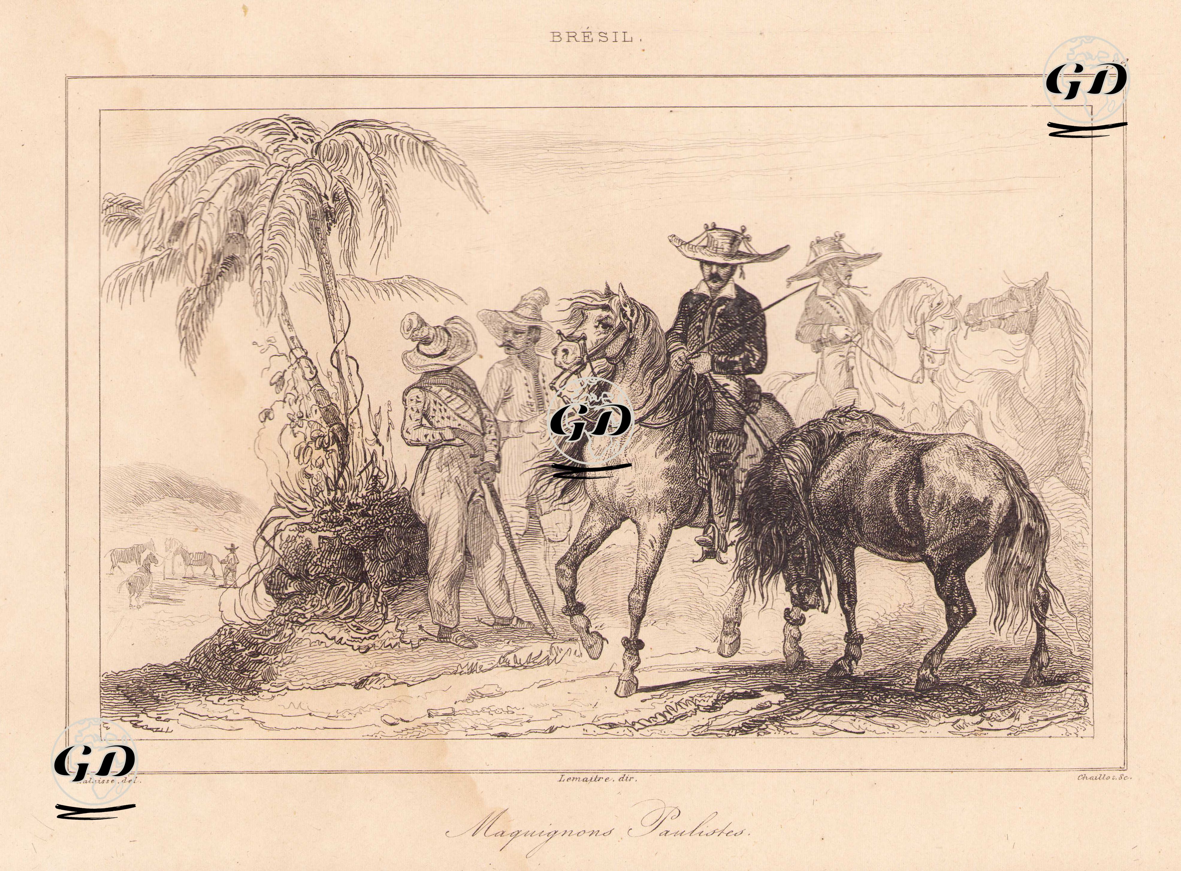 Brezilya'da Sao Paulo'lı (Pauliste) At Satıcıları - François Hippolyte Lalaisse (1812-1844) - 1837