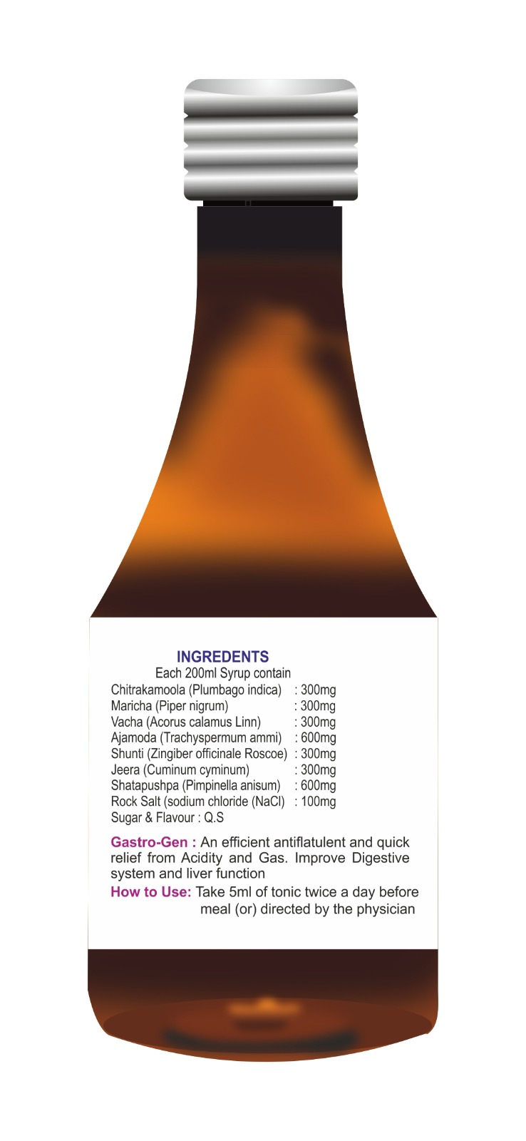 Gastro Gen Syrup | Ayurvedic Digestive Care Tonic | Relief from Acidity, Indigestion & Gas |  2