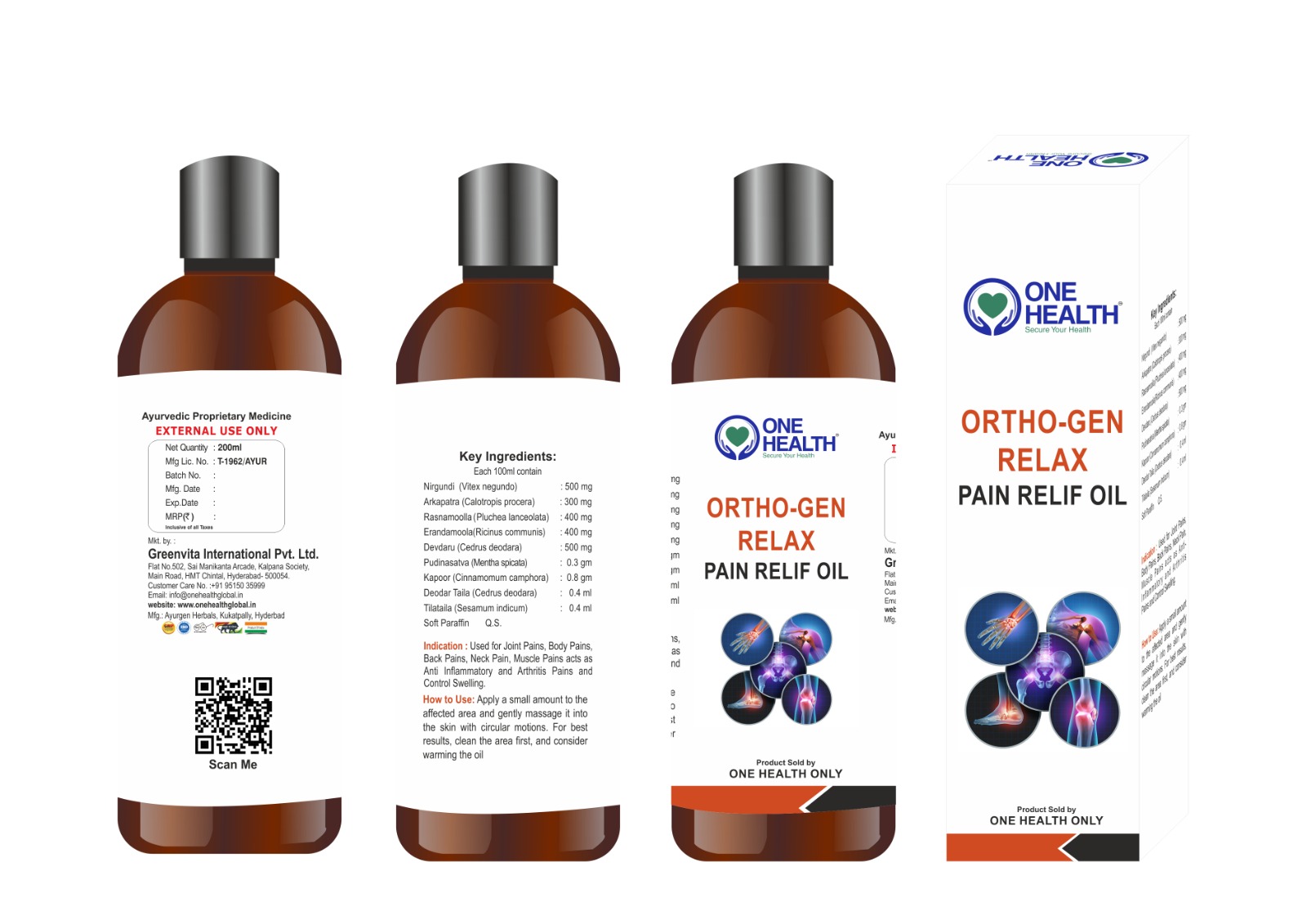 Ortho Gen Relax Pain Relief Oil | Ayurvedic Joint & Muscle Pain Care | Relief from Back Pain, Knee Pain & Body Aches |  2