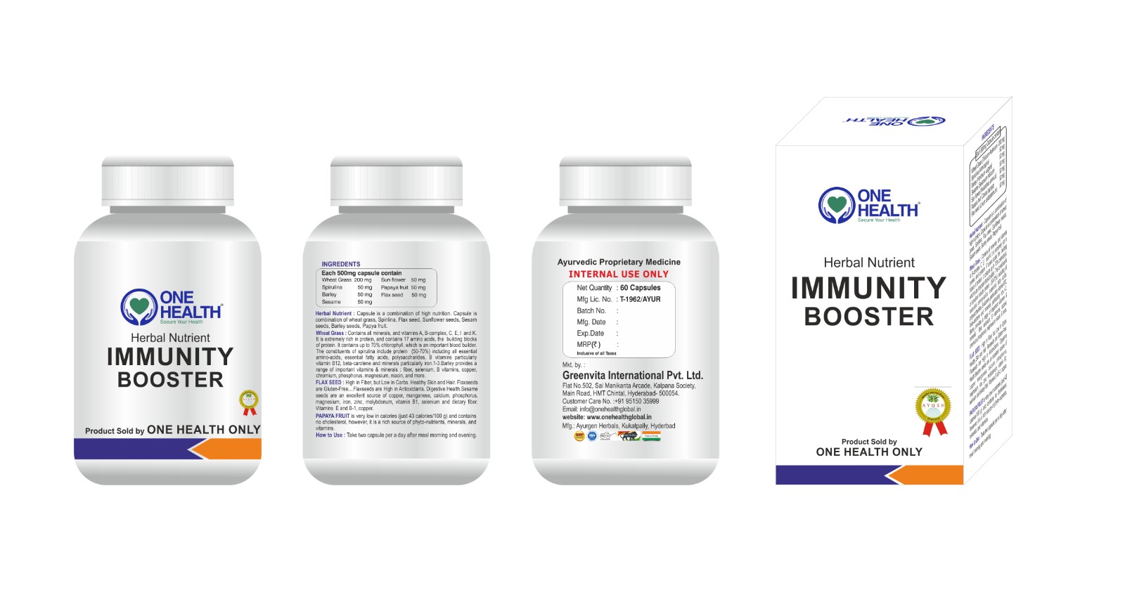 One Health – Immunity Booster | 100% Natural Ayurvedic Capsules | Energy and Wellness Support |  2