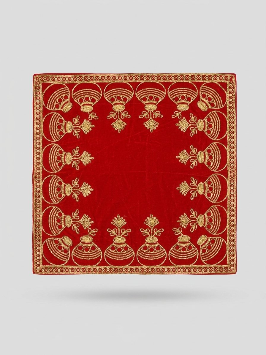 Red Velvet Pooja Aasan Cloth