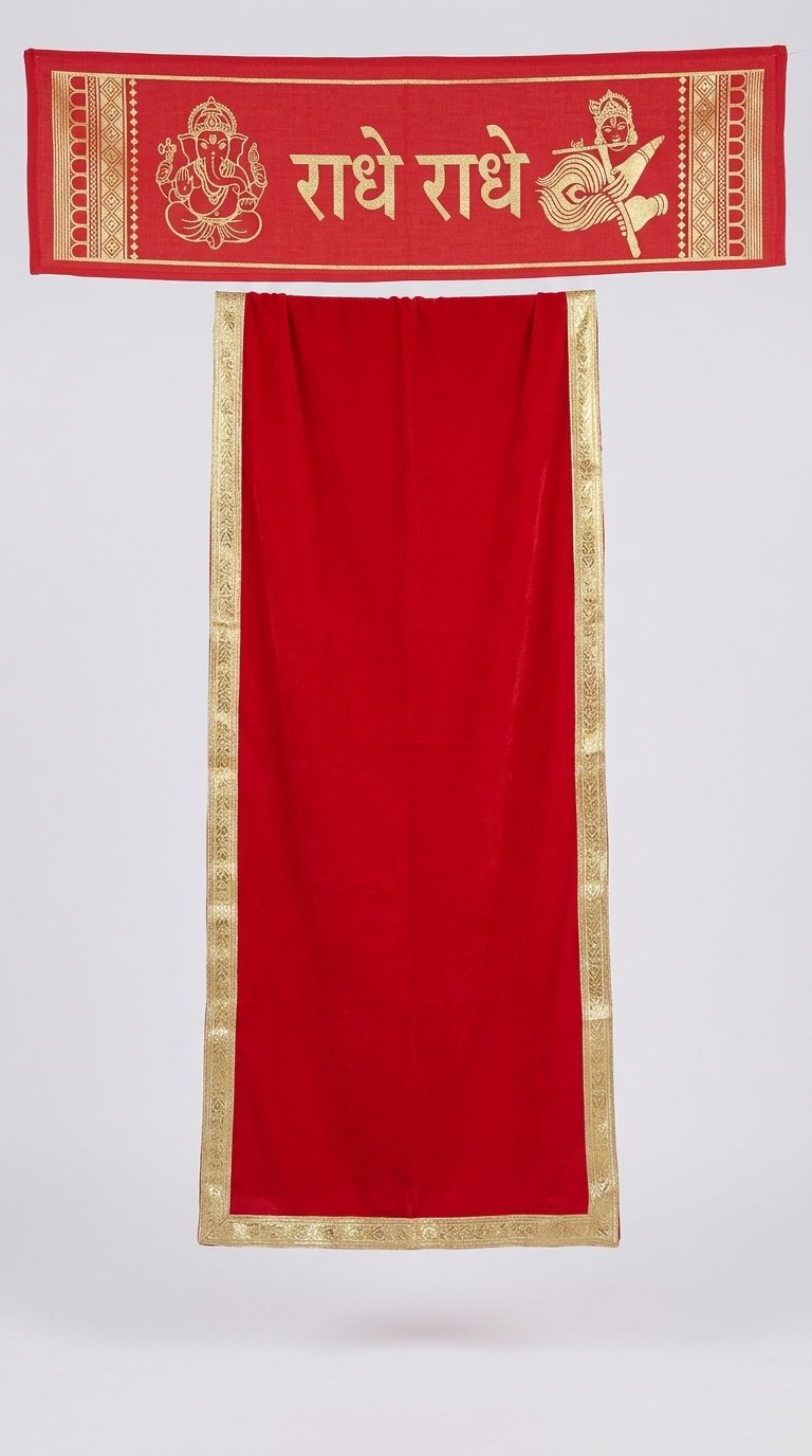 Red Pooja Aasan Cloth with Border
