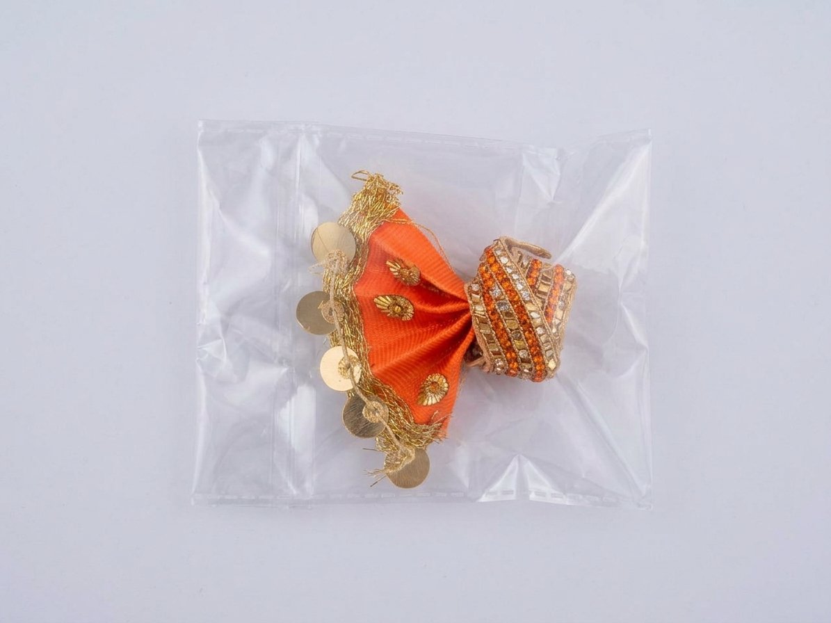 Orange and Gold Laddu Gopal Pagri