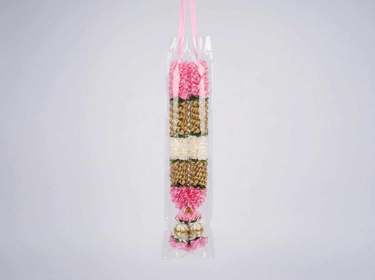 White Pearl Mala for God Photos small 1 ft mala