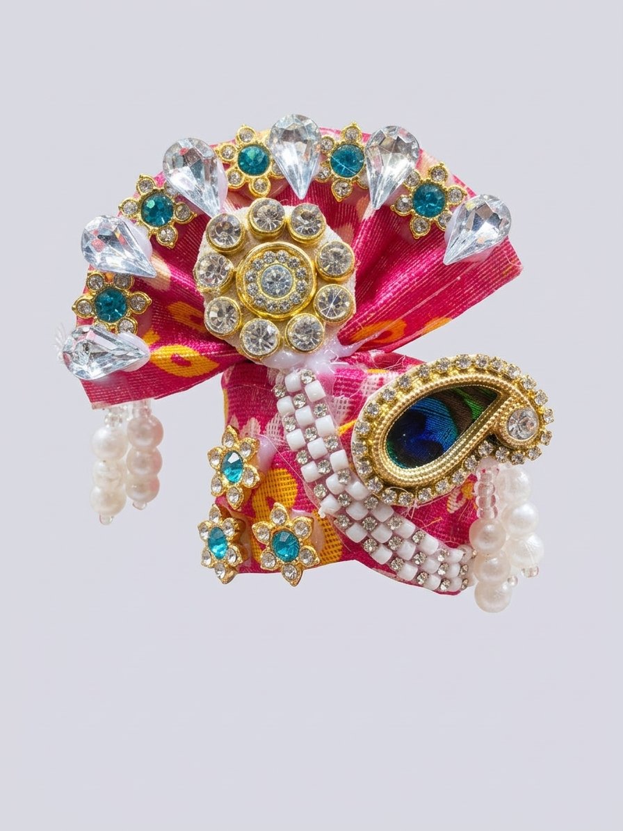 Laddu Gopal Pink Mukut Pagdi