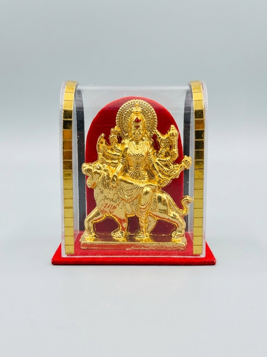 Golden Durga Idol in Case