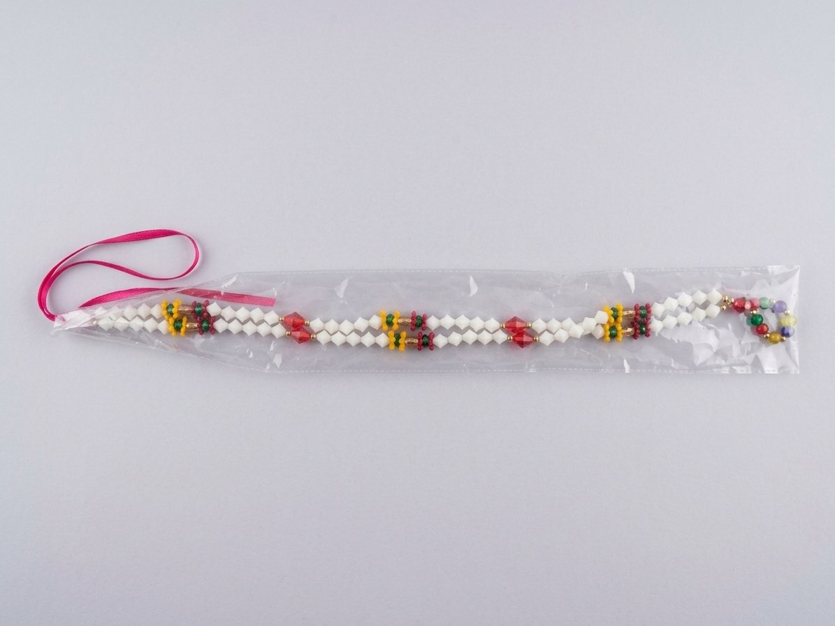 White Bead Mala for God Photo