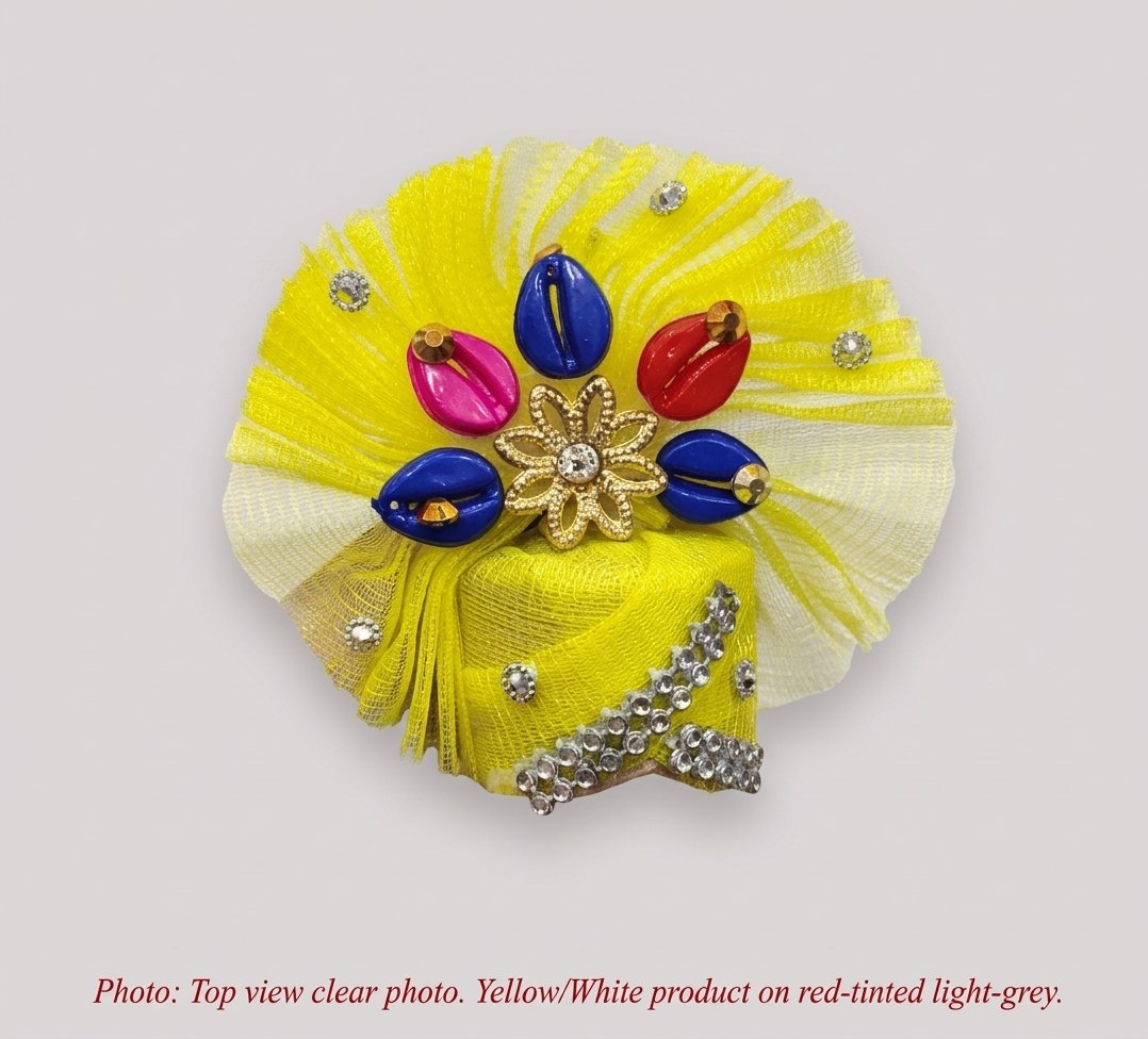 Yellow Laddu Gopal Mukut Turban( Size 0 to 6 )