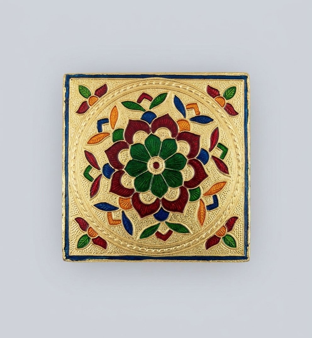 Small Golden Pooja Chowki Bajot