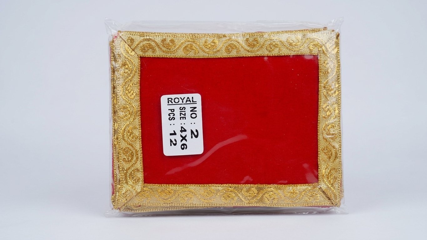 Red Pooja Cloth with Gold Border