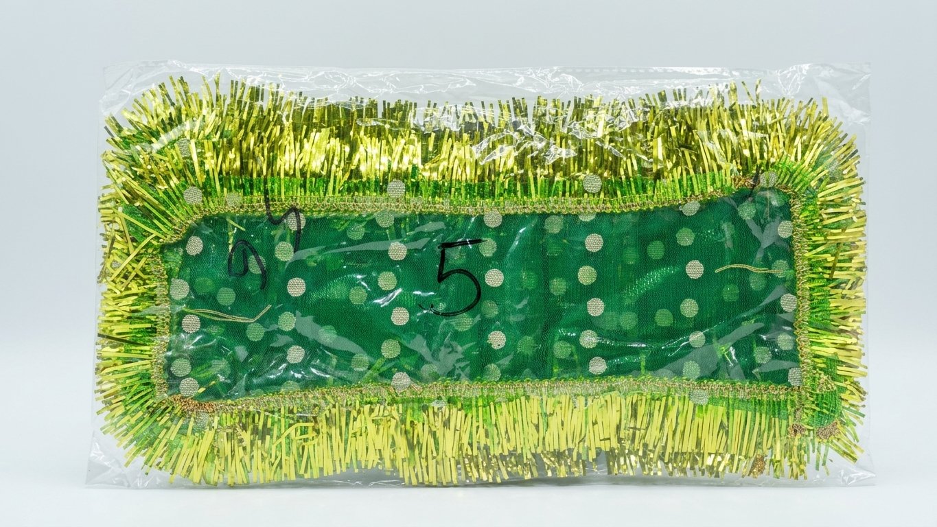 Green Net Pooja Chunri with Border