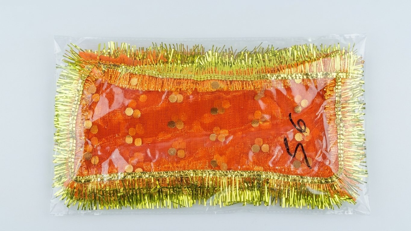 Red Pooja Chunri with Gold Border
