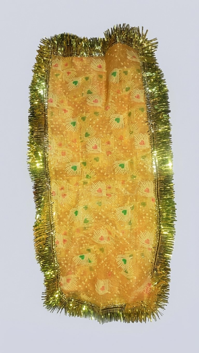 Yellow Pooja Aasan Mat with Lace