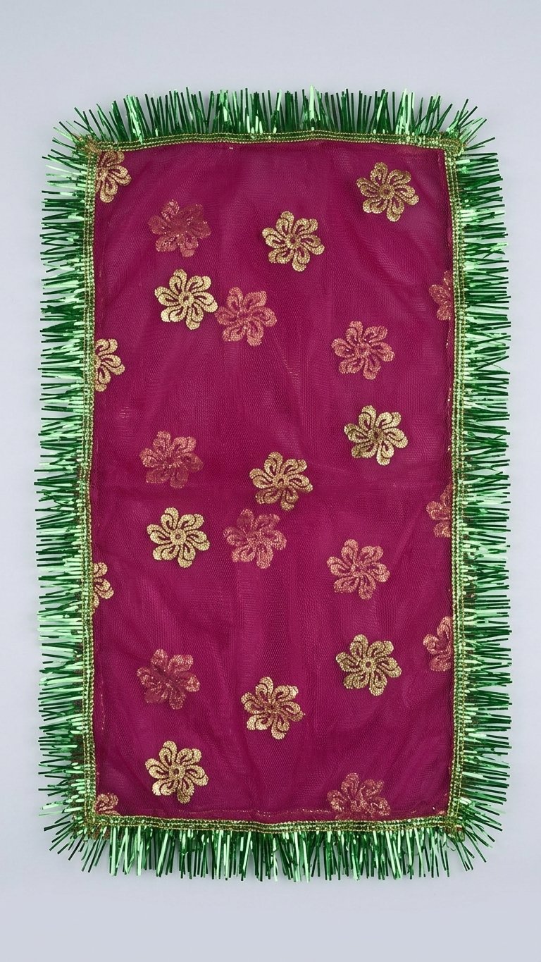 Pink Pooja Aasan with Golden Border