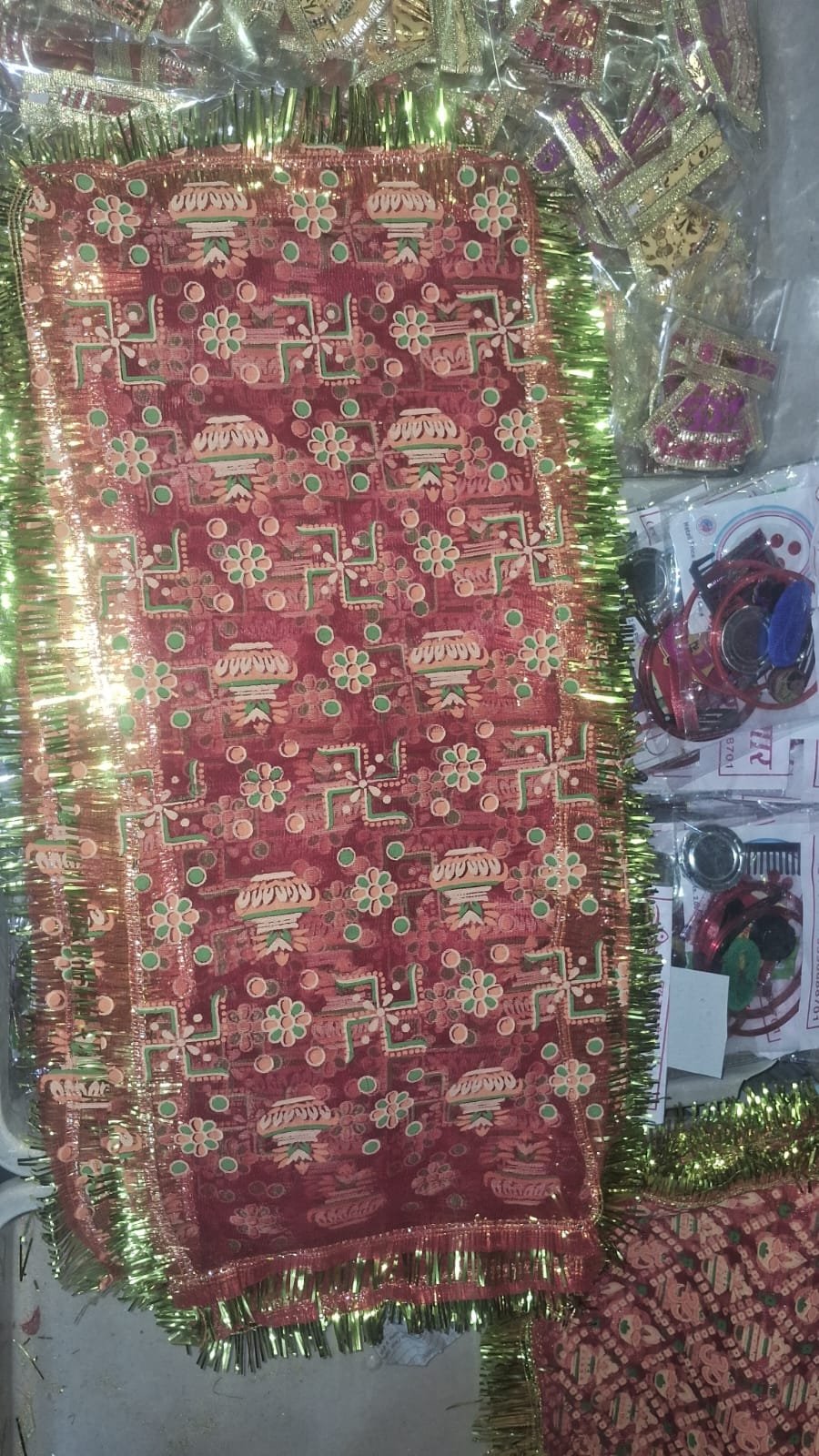 Red Swastik Pooja Aasan Cloth