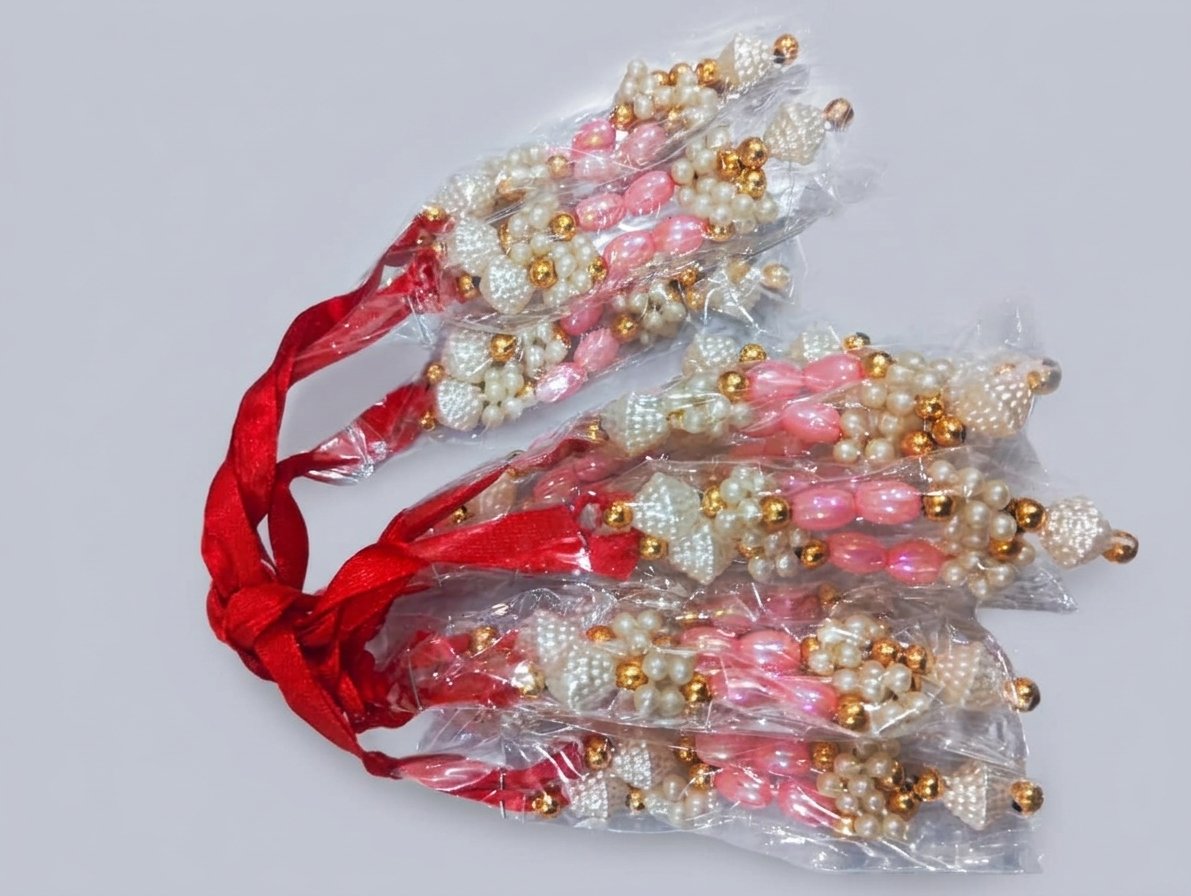 Pearl and Pink Bead Rakhi Pack