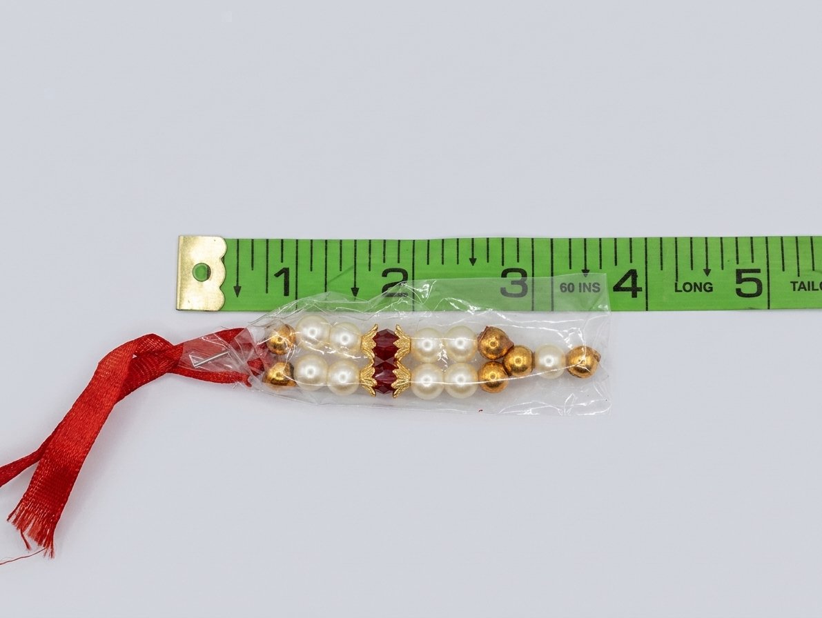 Pearl and Golden Bead Rakhi