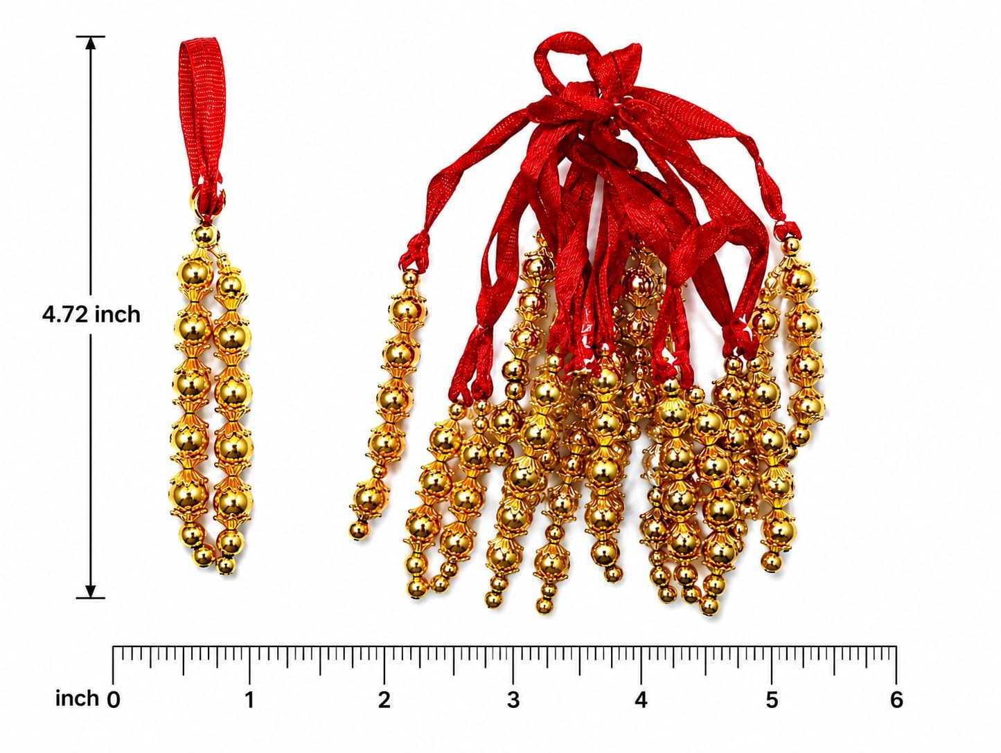 Golden Bead Latkans with Red Thread