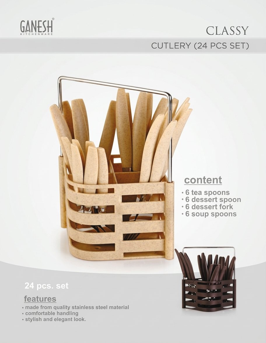 24 Piece Cutlery Set with Stand