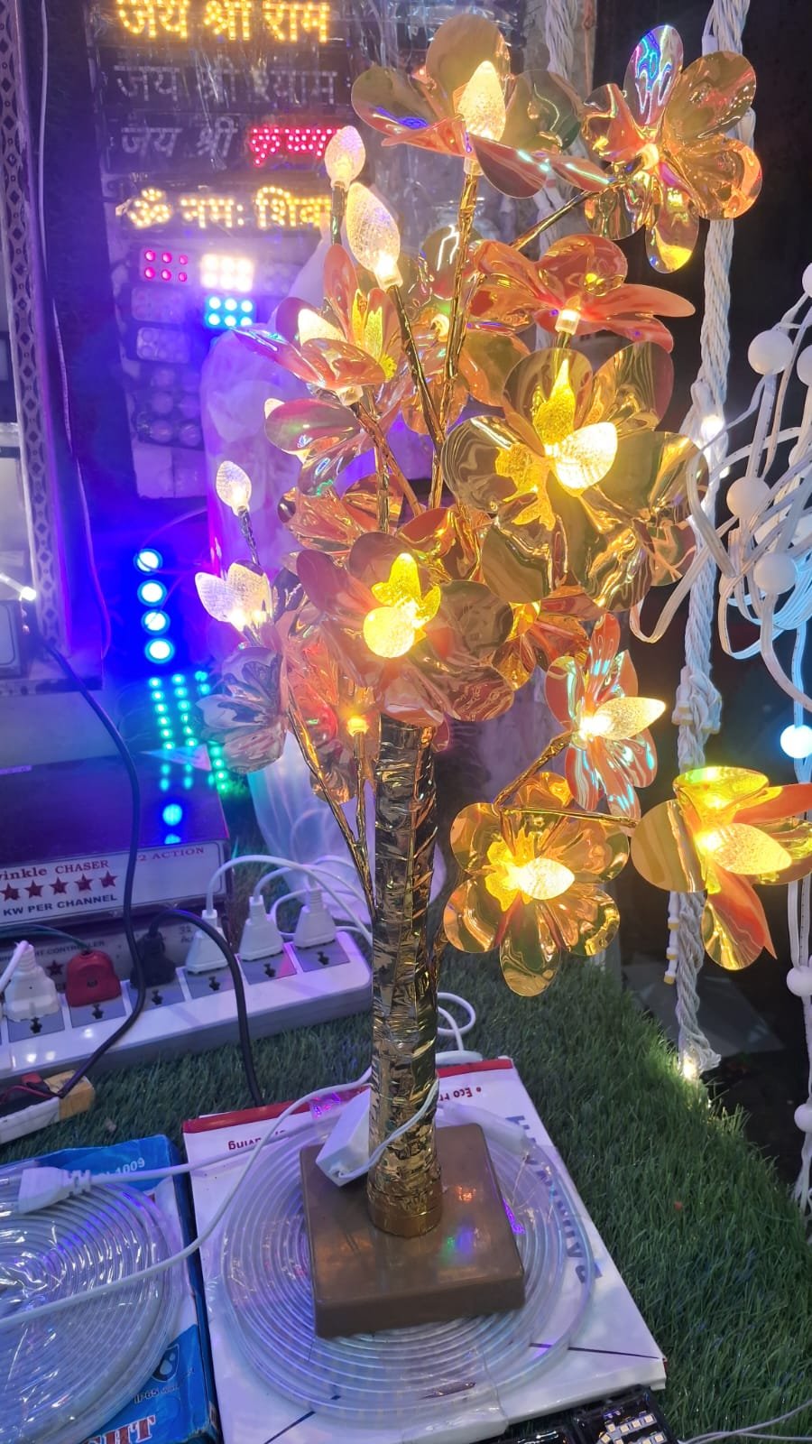 Golden LED Flower Tree Lamp