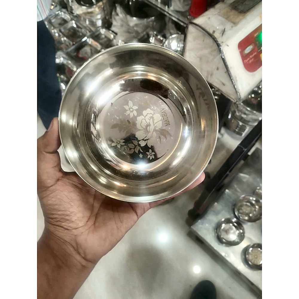 Stainless Steel Bowl with Flower Print.160gm,6inch