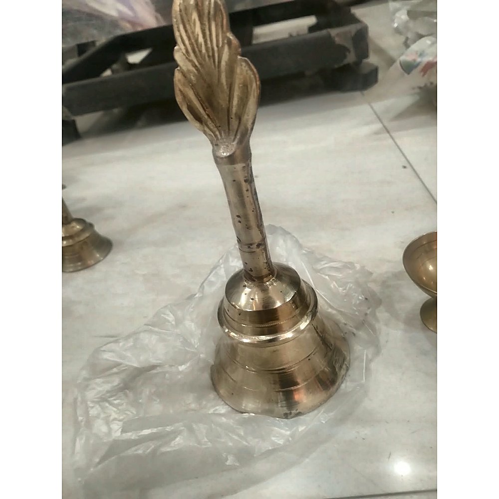 Brass Hand Bell with Leaf Handle,600gm,7.5inch