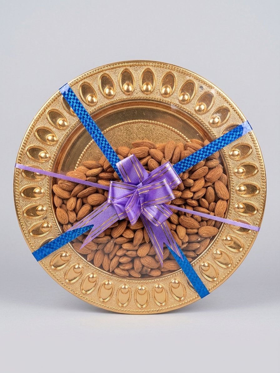 Decorated Almond Dry Fruit Gift Tray