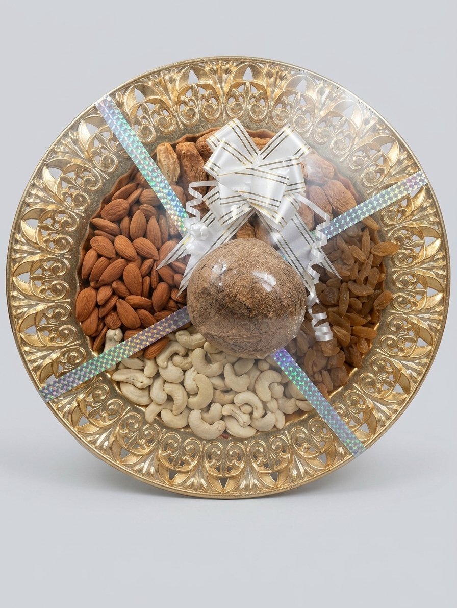 Decorated Dry Fruit Gift Thali