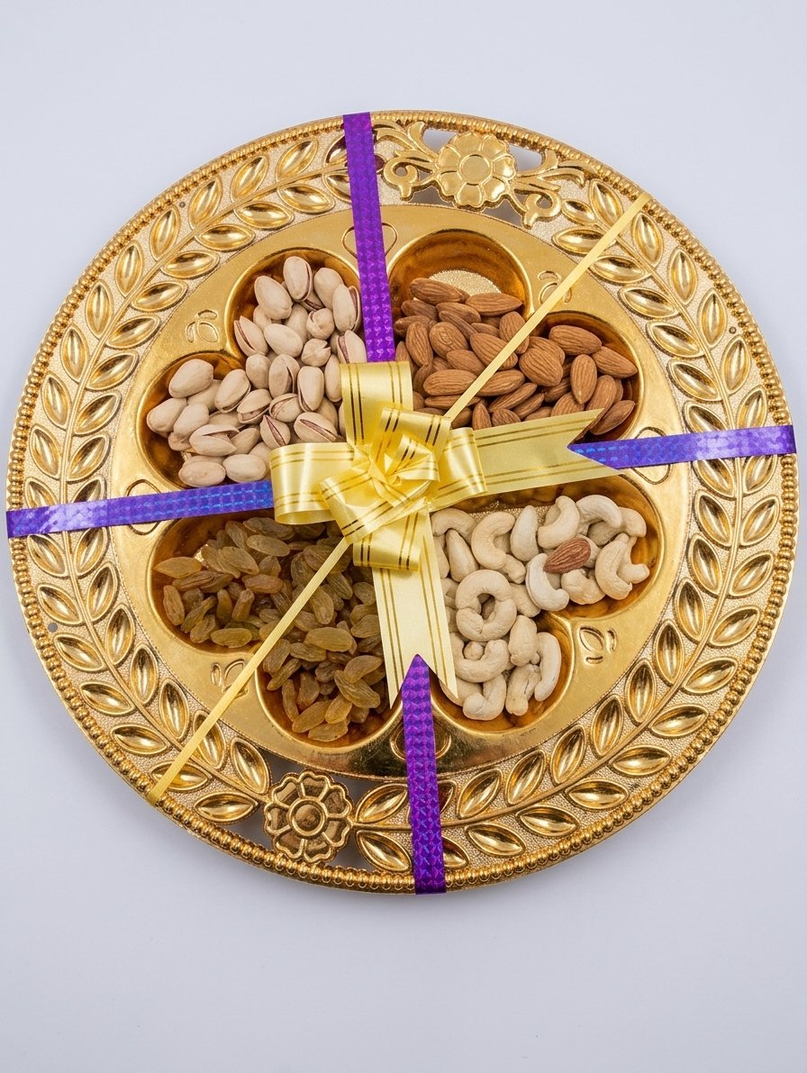 Decorative Dry Fruit Gift Pack Thali