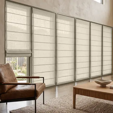 Ecru Heavy Weight Cordless Linen Roman Blinds - Unlined, Cotton or Blackout Lining - Custom Sizes - In 24 Different Colours