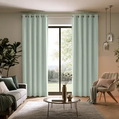 Extra-Long Mint Green Velvet Curtains - Custom Headings - Unlined or with Thermal & Soundproof Lining