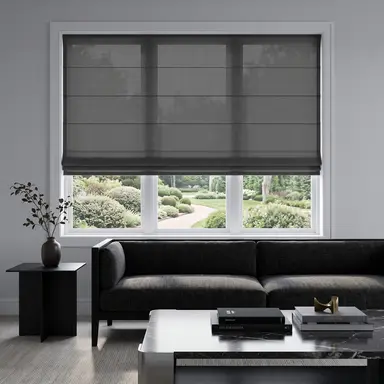 Dim Grey Cordless Linen Roman Blinds - Unlined, Cotton or Blackout Lining - Custom Sizes - In 24 Different Colours
