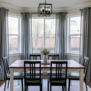 Stone Grey Linen Dining Room Curtains - Custom Headings - Unlined or with Cotton, Blockout, Thermal & Soundproof Lining