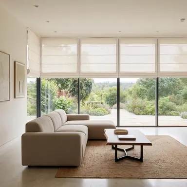 Cream Cordless Linen Roman Blinds - Unlined, Cotton or Blackout Lining - Custom Sizes - In 24 Different Colours