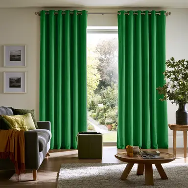 Extra-Long Lime Green Velvet Curtains - Custom Headings - Unlined or with Thermal & Soundproof Lining