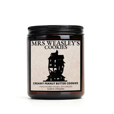 MRS WEASLEY'S Cookies Soy Candle, Literary gifts, gifts for readers, Book inspired candle, bookish scent, peanut butter cookie scented, melt