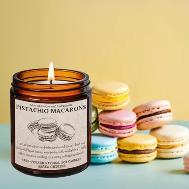 Pistachio Macarons Soy Candle – Pistachio + Vanilla + Sugar