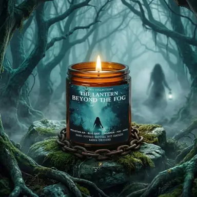 The Lantern Beyond The Fog Soy Candle, Earthy Moss and Forest Mist Scent , Earthy, Bookworm Gifts, gift for readers, Nature Inspired, Witchy