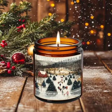 Christmas Tree Farm Soy Candle – Balsam + Pine + Snow