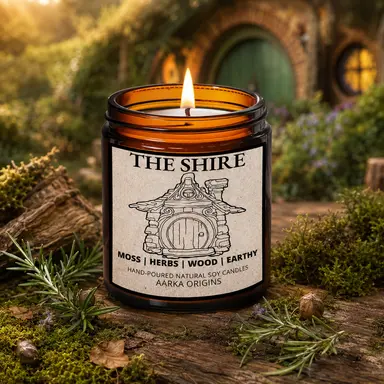 The Shire Soy Candle for Book Lovers – Moss + Herbs + Wood + Earthy