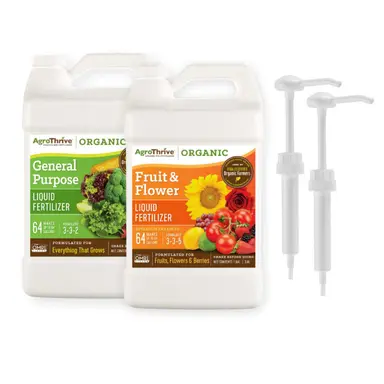 AgroThrive Organic Fertilizer - 1 Gallon Bundle & 2 Pumps