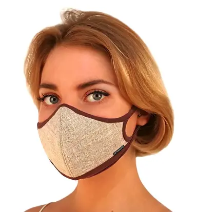 Linen Fashion N97 Face Mask with Embedded Filter. 99.99% protection at PM2.5 Microns • Natural Linen outer with organic bamboo inner.