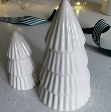 White Glazed Ceramic Christmas Tree