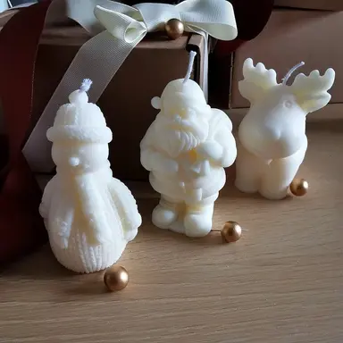 Christmas Character Soy Candles – Santa, Snowman & Reindeer