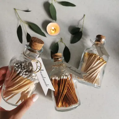 Fancy Matches – 100 Long Matches in a Glass Jar