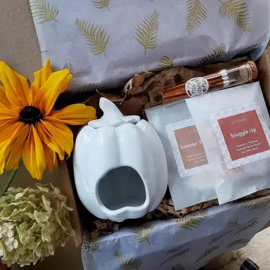 White Pumpkin Wax Burner Gift Set – Autumn Melts & Matches