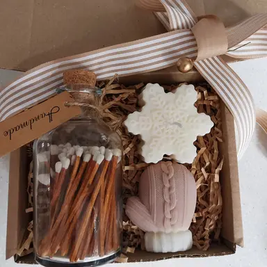 Festive Soy Candles & Matches Gift Set