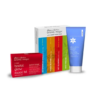 Bộ chăm sóc da mặt Bridal Glow - Dùng một lần + Gói mặt nạ giấy 4 trong 1 - 20gm*4 cái + Gói Oxy phục sinh