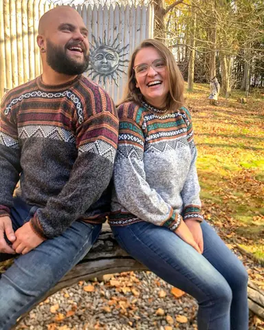 Multiprint sweater Alpaca wool-Wholesale